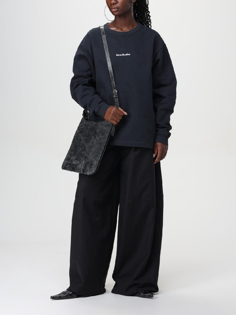 Giglio Borsa Platt Acne Studios In Pelle Cracklè Invecchiata