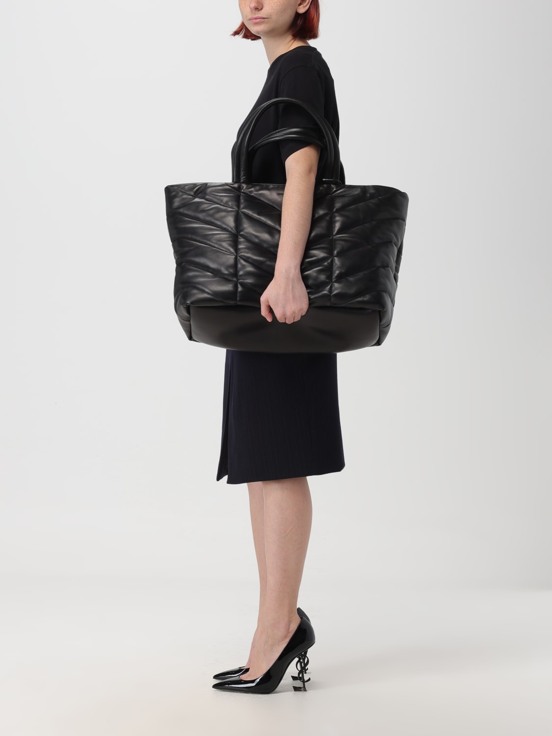 Giglio Borsa Puffer Saint Laurent In Nappa Trapuntata