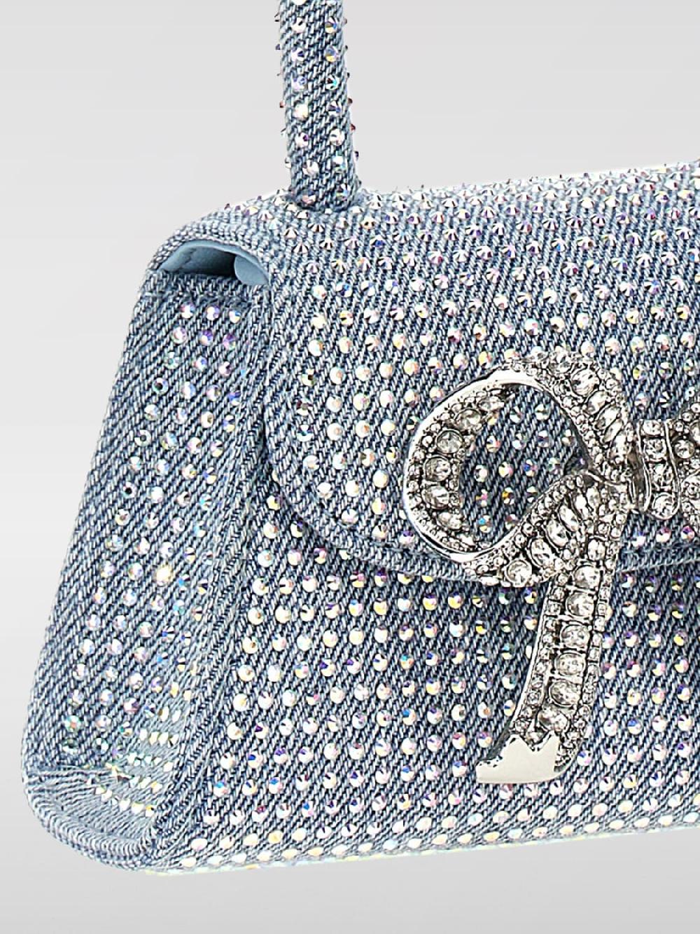 Giglio Borsa Rhinestone Self-Portrait In Denim Con Strass All Over