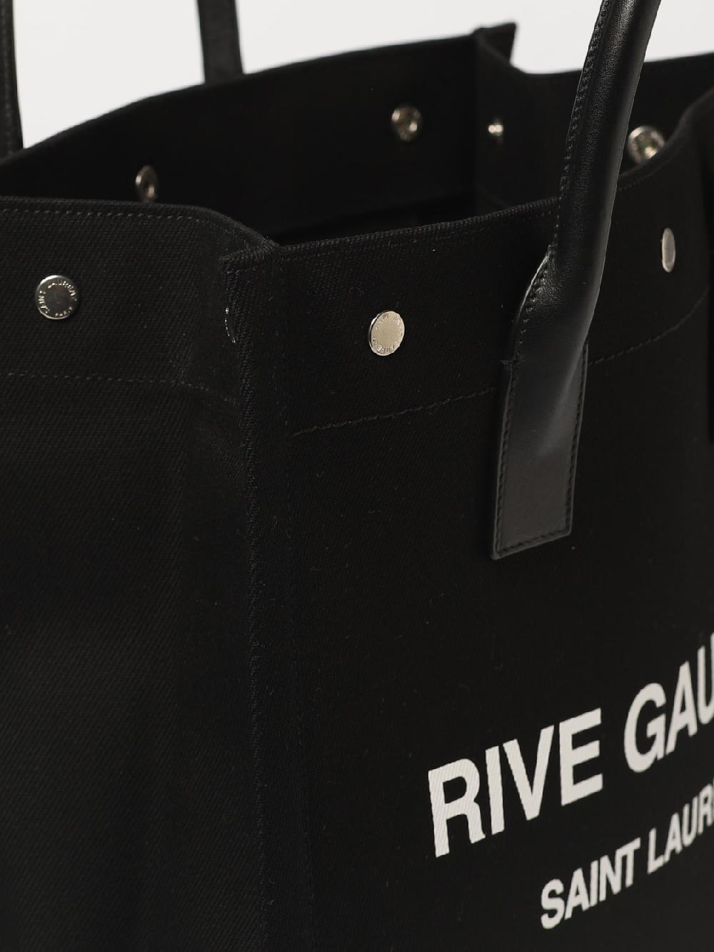 Giglio Borsa Rive Gauche North/South Saint Laurent In Canvas Di Cotone
