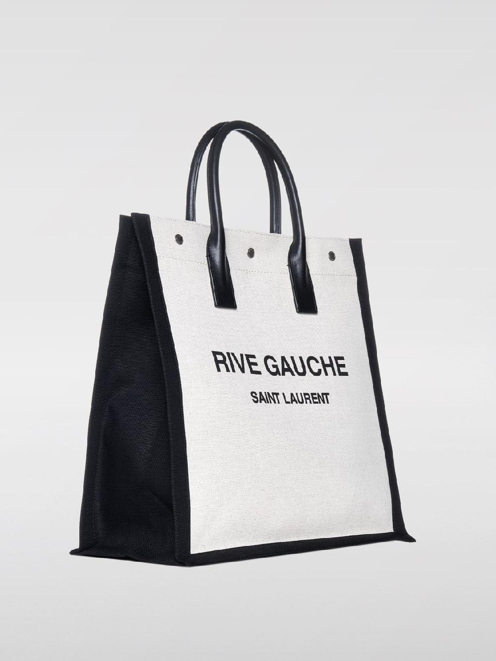 Giglio Borsa Rive Gauche North/South Saint Laurent In Canvas Di Cotone