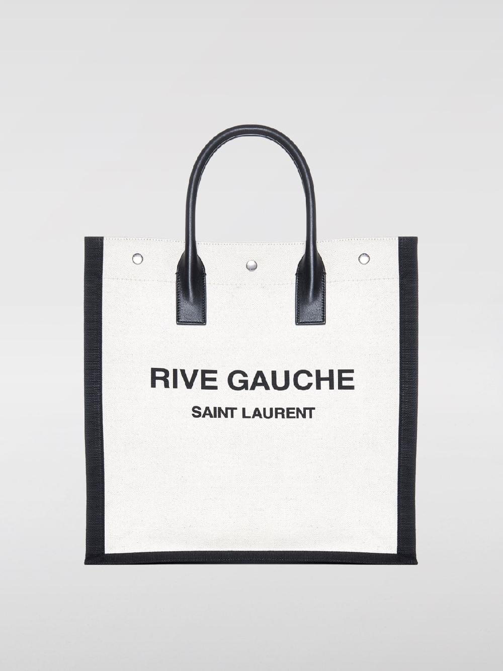 Giglio Borsa Rive Gauche North/South Saint Laurent in canvas di cotone