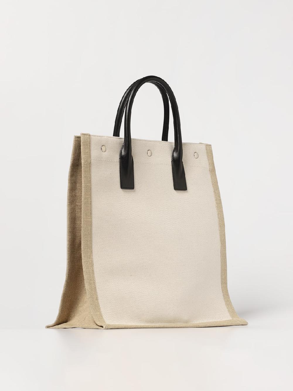 Giglio Borsa Rive Gauche North/South Saint Laurent In Canvas Di Cotone