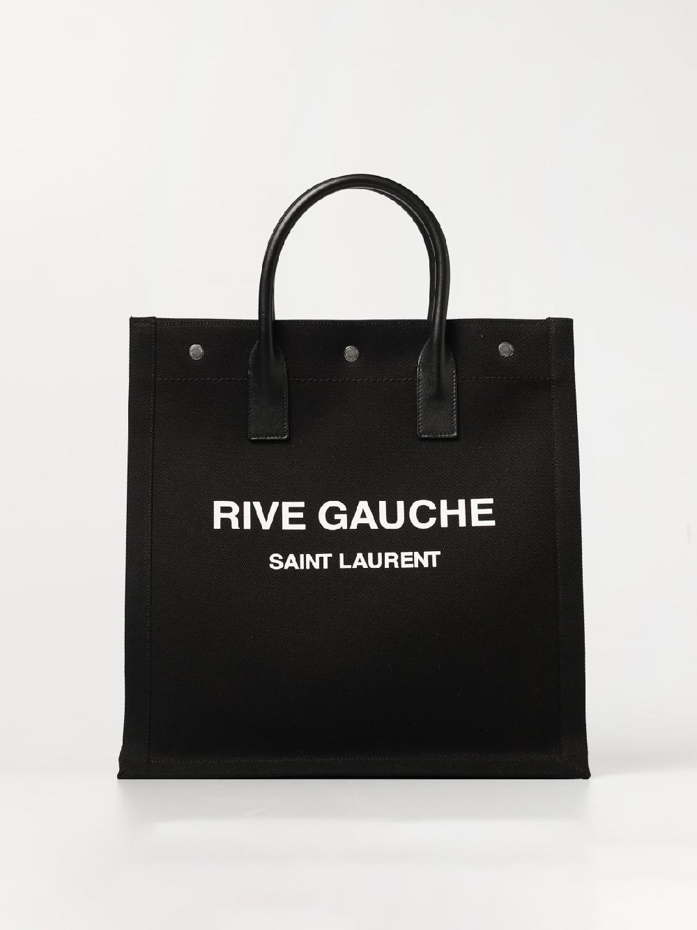 Giglio Borsa Rive Gauche North/South Saint Laurent in canvas di cotone