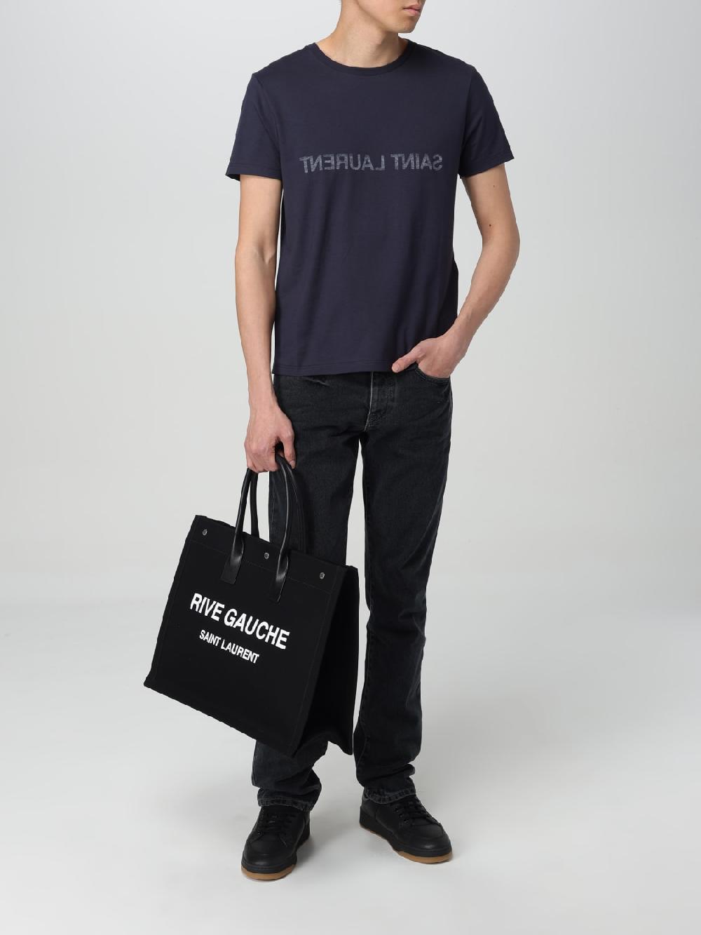 Giglio Borsa Rive Gauche Saint Laurent In Canvas Di Cotone