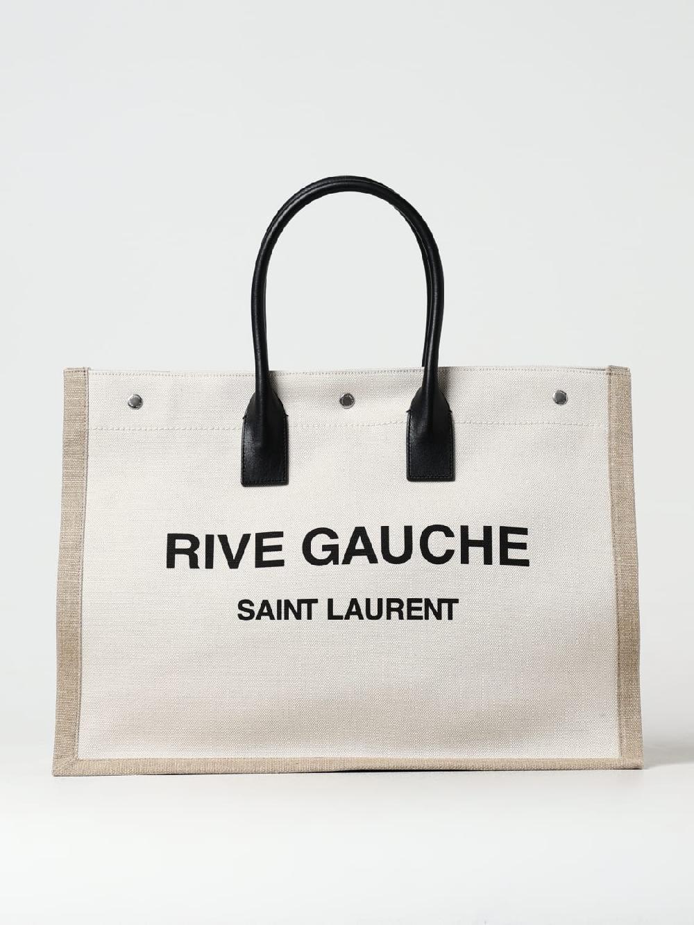 Giglio Borsa Rive Gauche Saint Laurent in canvas di cotone