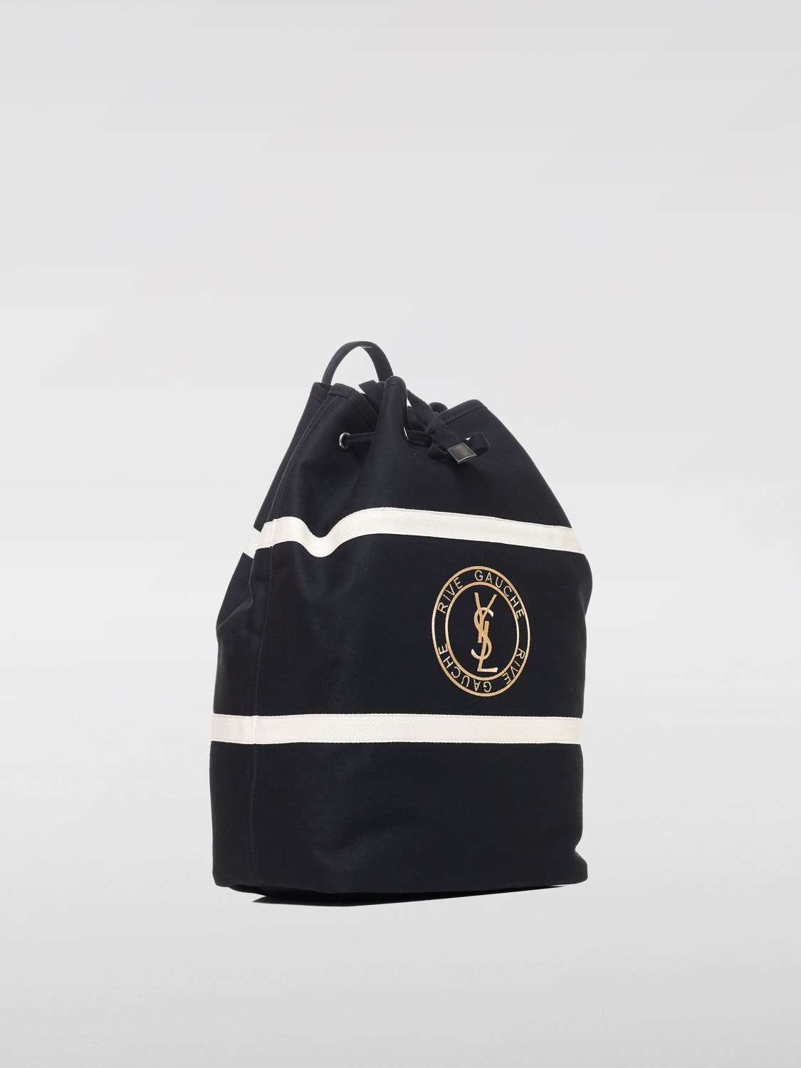 Giglio Borsa Rive Gauche Saint Laurent In Cotone E Nylon A Righe