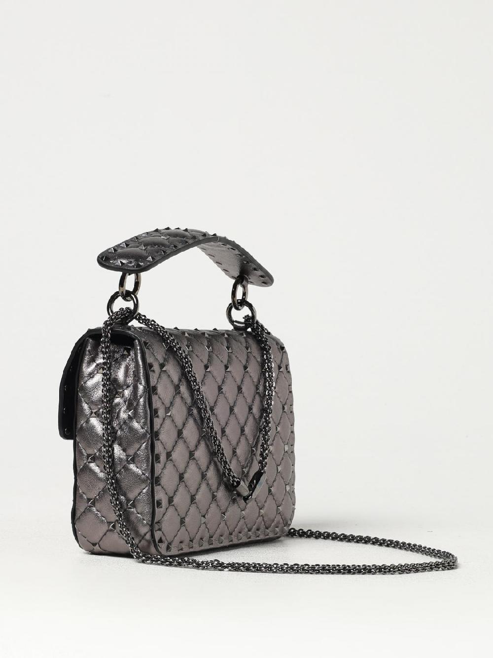Giglio Borsa Rockstud Spike Valentino Garavani In Nappa Laminata Matelassè