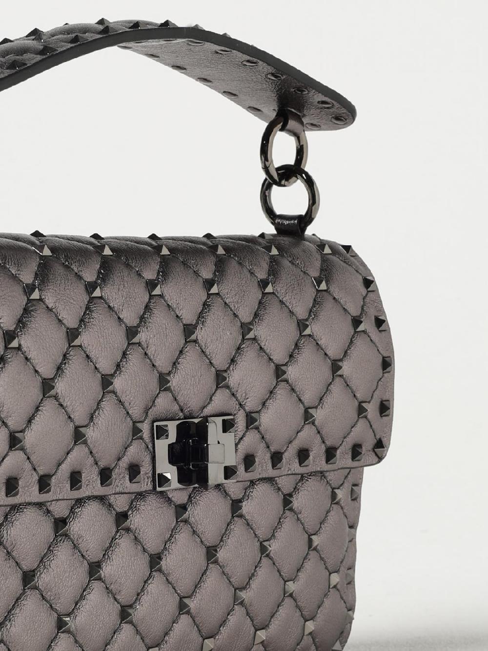 Giglio Borsa Rockstud Spike Valentino Garavani In Nappa Laminata Matelassè