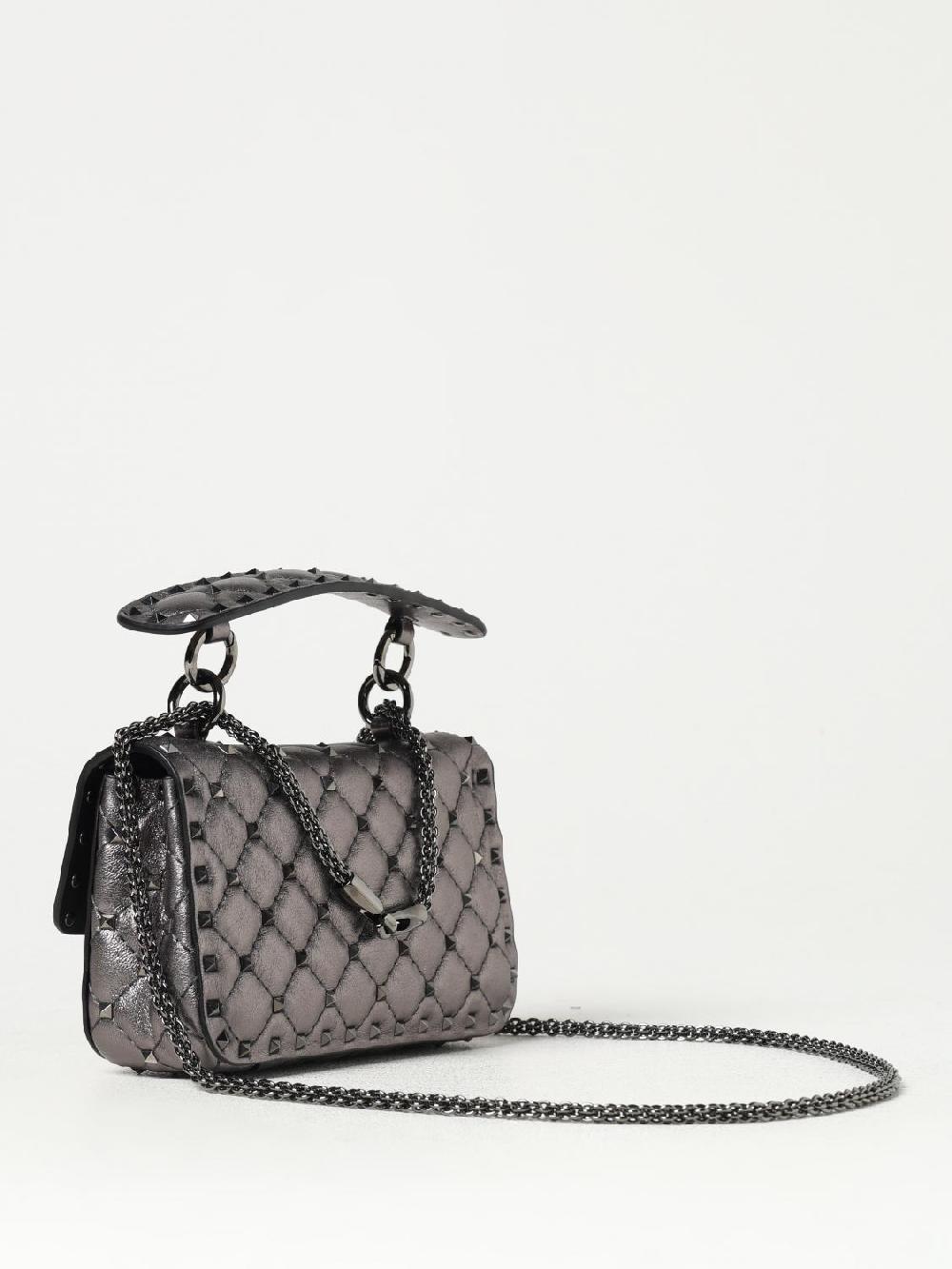 Giglio Borsa Rockstud Spike Valentino Garavani In Nappa Laminata Matelassè