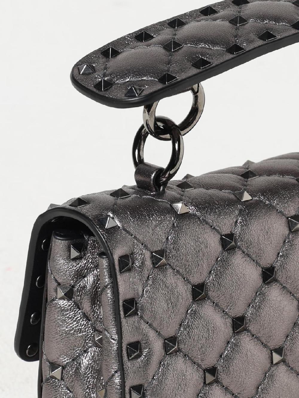 Giglio Borsa Rockstud Spike Valentino Garavani In Nappa Laminata Matelassè