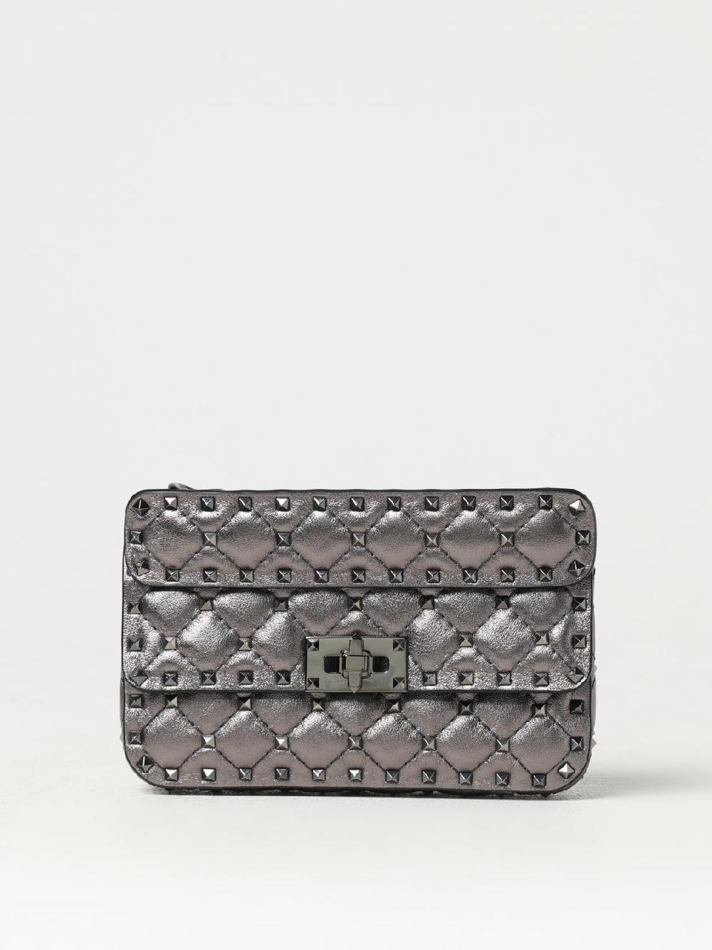 Giglio Borsa Rockstud Spike Valentino Garavani in nappa laminata matelassè
