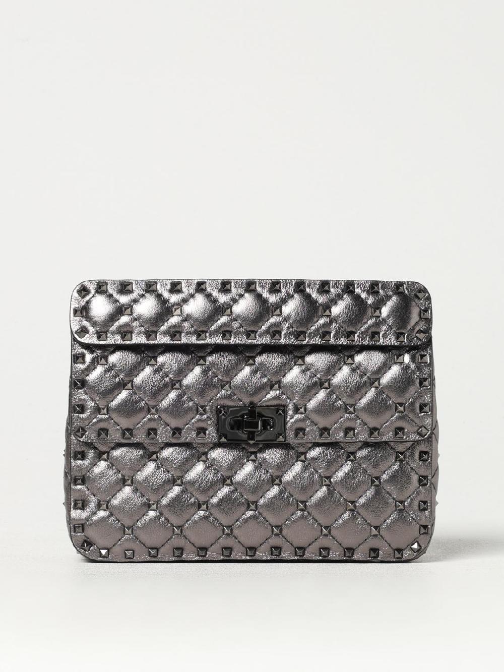 Giglio Borsa Rockstud Spike Valentino Garavani in nappa laminata matelassè