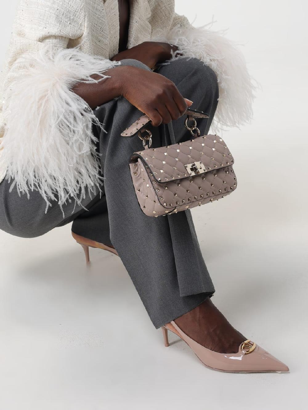 Giglio Borsa Rockstud Spike Valentino Garavani In Nappa Matelassè