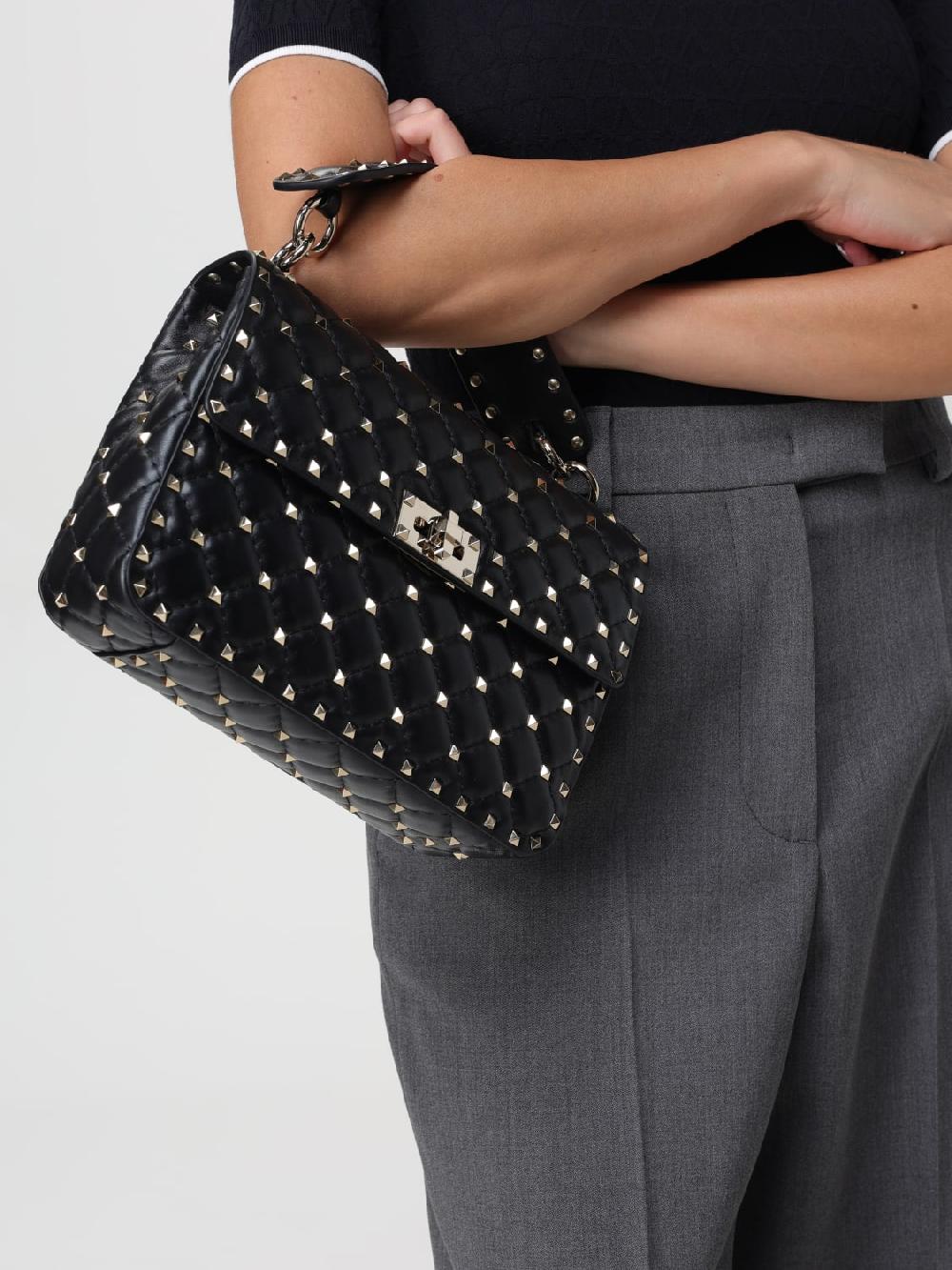 Giglio Borsa Rockstud Spike Valentino Garavani In Nappa Matelassè