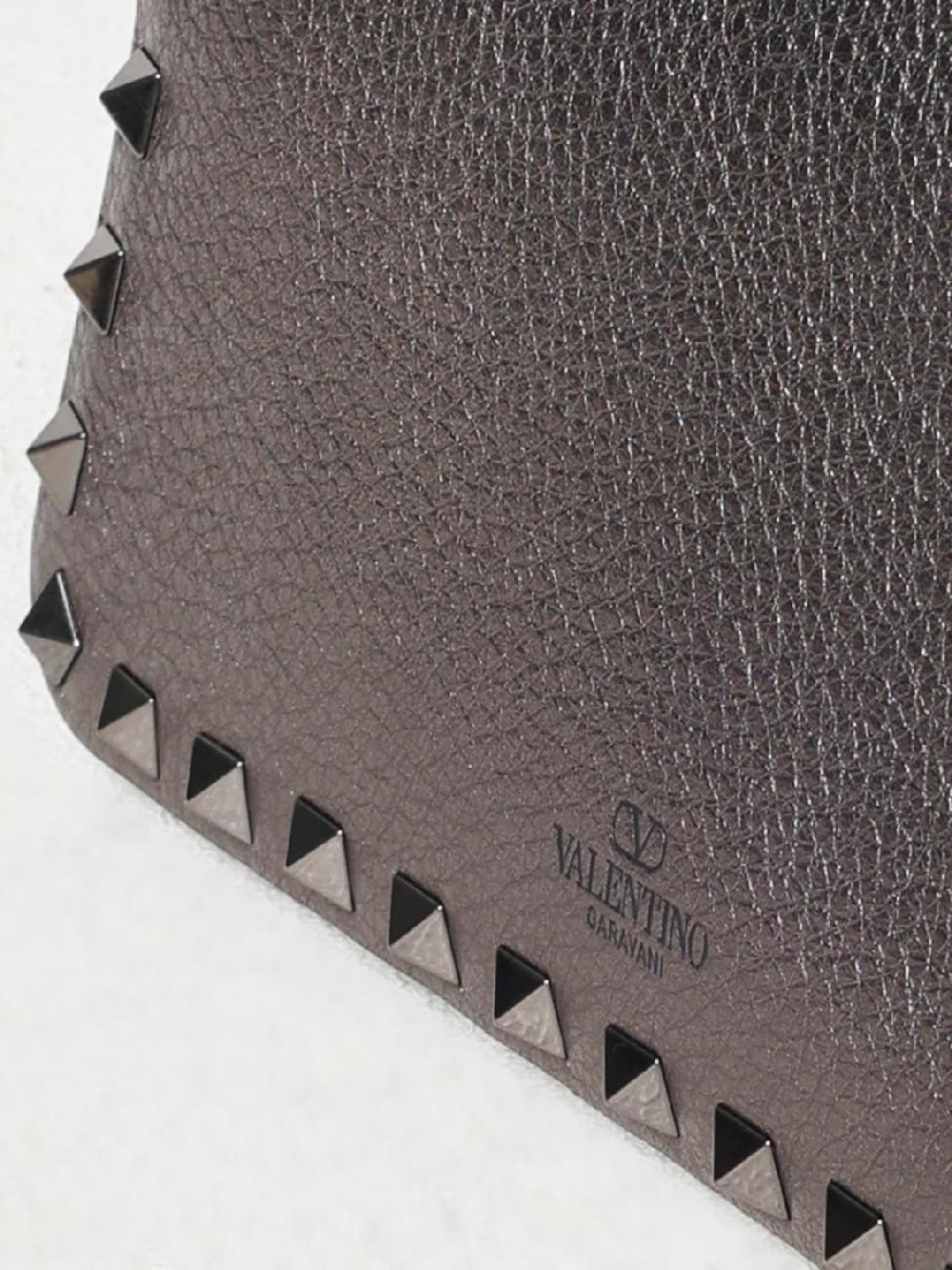 Giglio Borsa Rockstud Valentino Garavani In Nappa A Grana Laminata