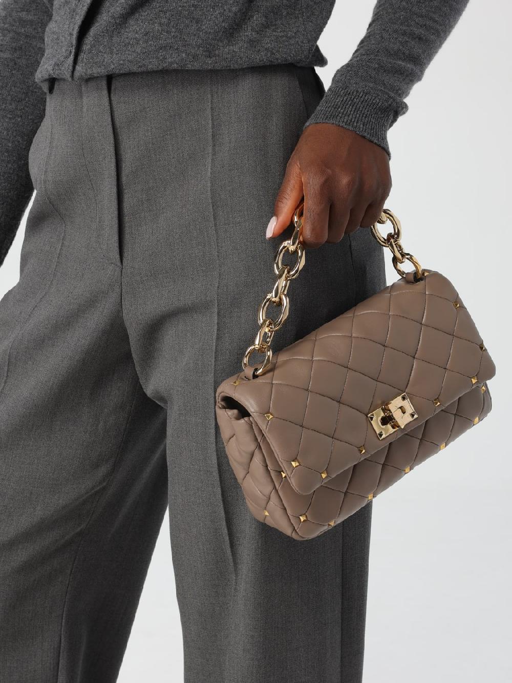 Giglio Borsa Rockstud Valentino Garavani In Nappa Matelassè