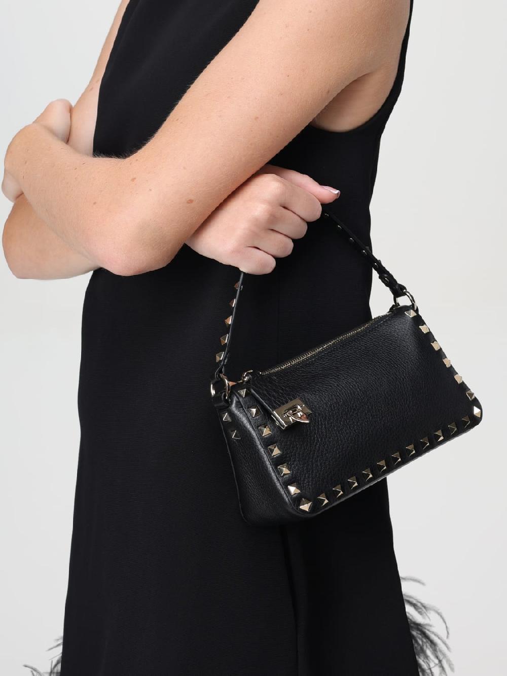 Giglio Borsa Rockstud Valentino Garavani In Pelle A Grana