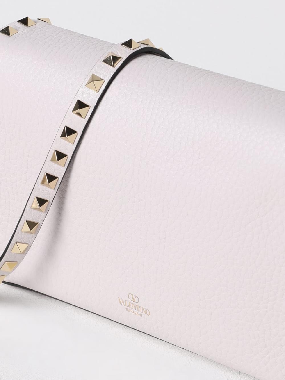 Giglio Borsa Rockstud Valentino Garavani In Pelle A Grana