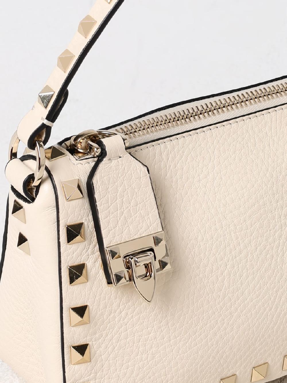 Giglio Borsa Rockstud Valentino Garavani In Pelle A Grana