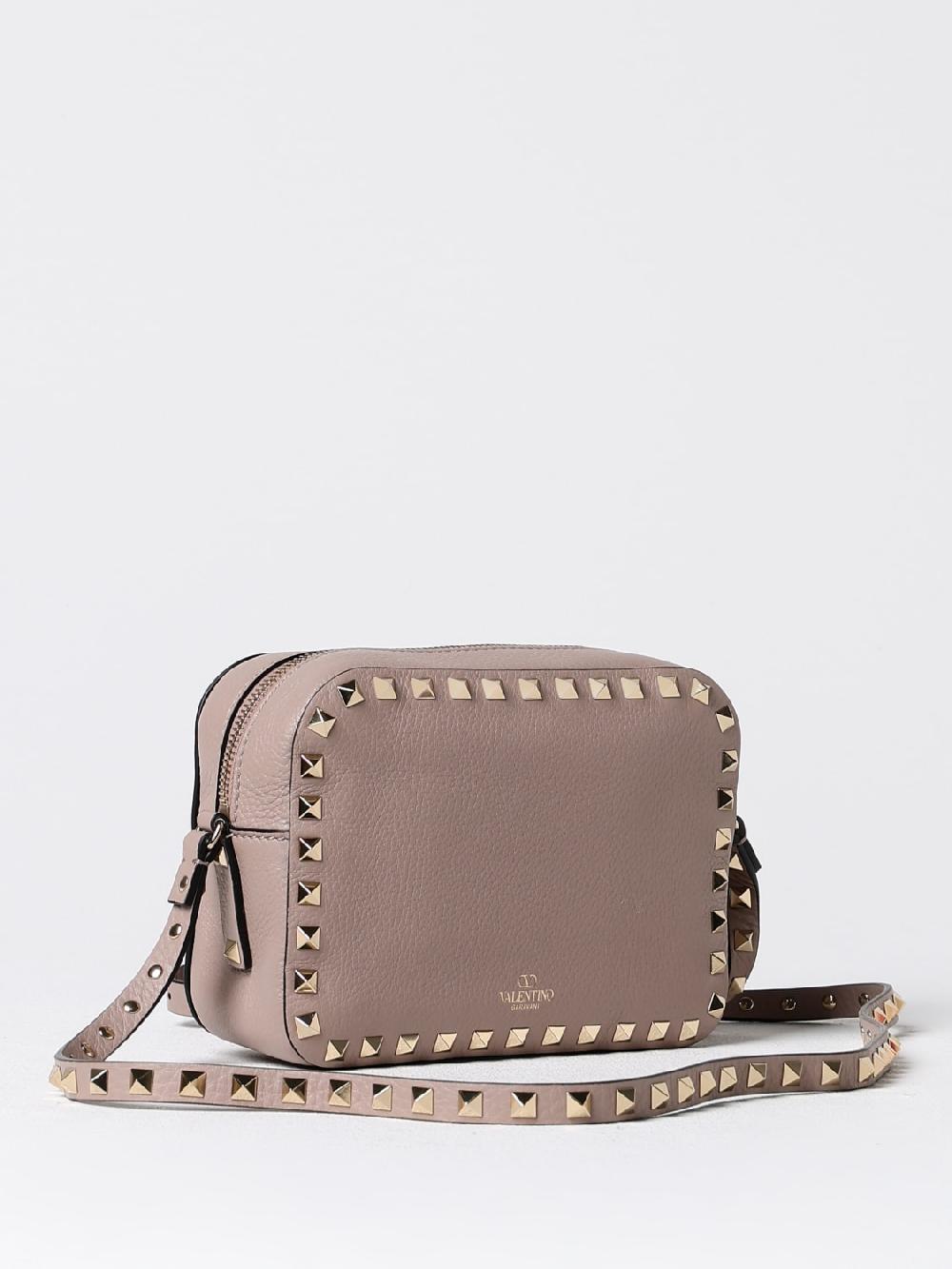 Giglio Borsa Rockstud Valentino Garavani In Pelle A Grana