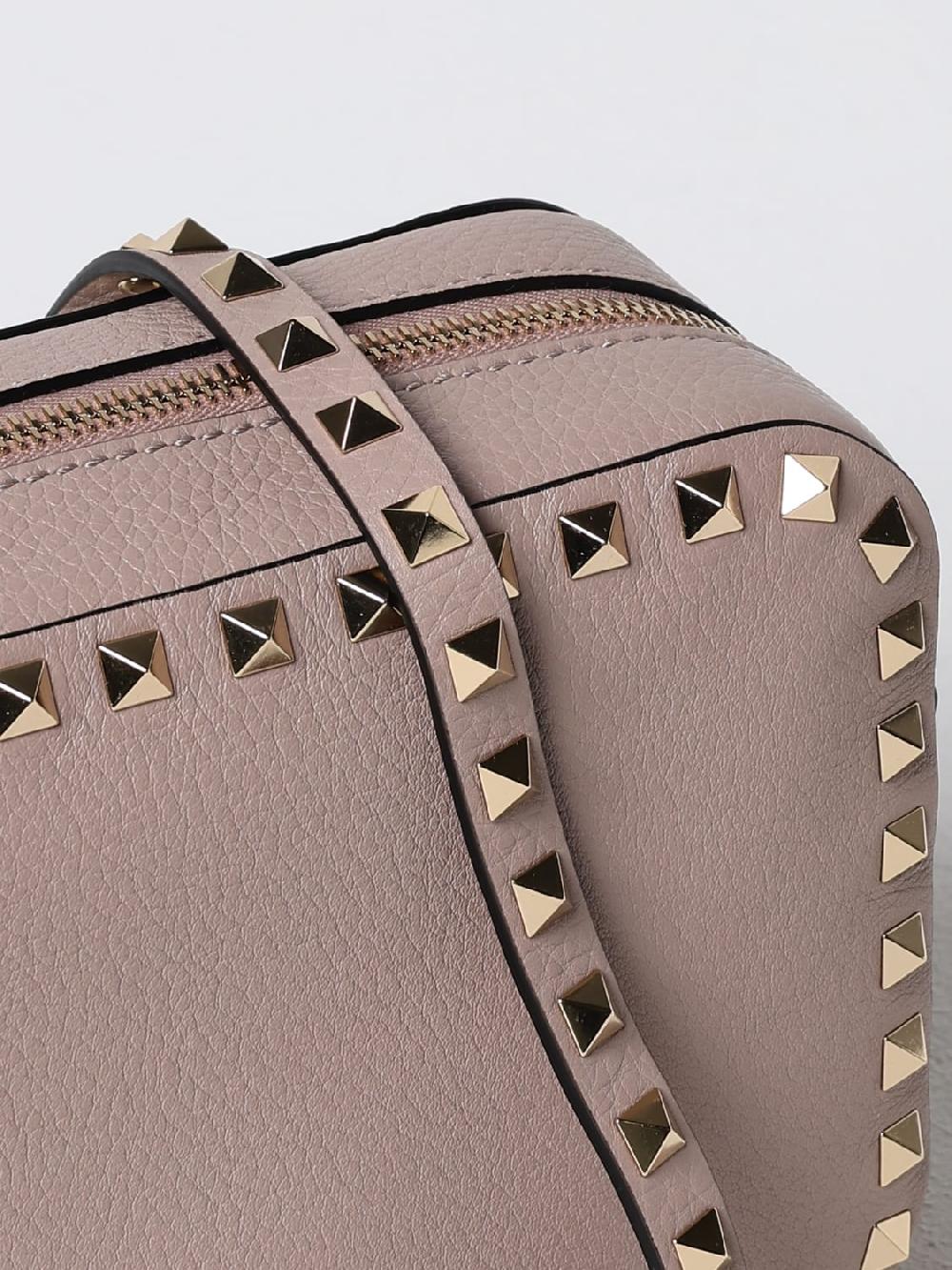 Giglio Borsa Rockstud Valentino Garavani In Pelle A Grana