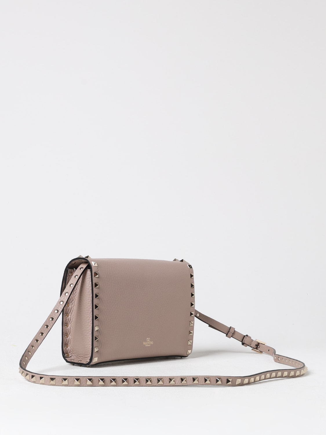Giglio Borsa Rockstud Valentino Garavani In Pelle A Grana