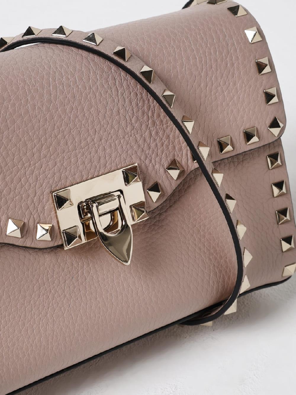 Giglio Borsa Rockstud Valentino Garavani In Pelle A Grana