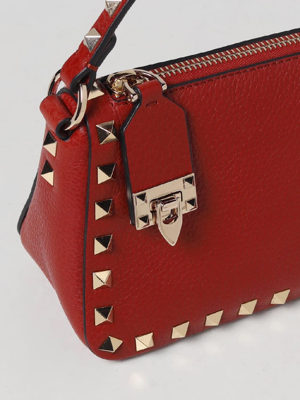 Giglio Borsa Rockstud Valentino Garavani In Pelle A Grana