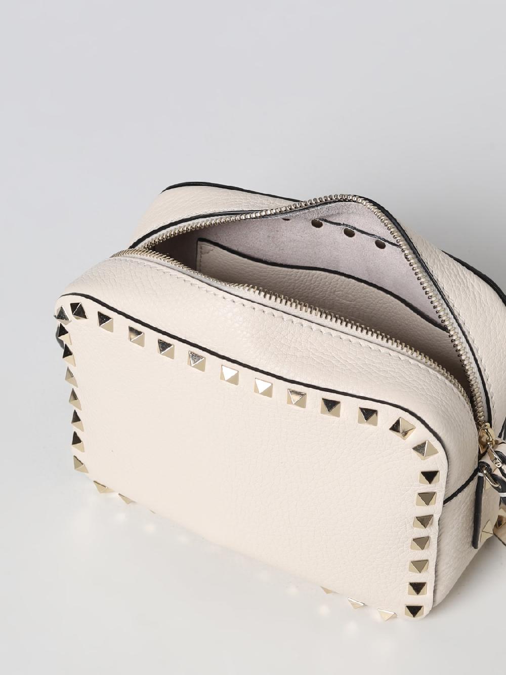 Giglio Borsa Rockstud Valentino Garavani In Pelle A Grana