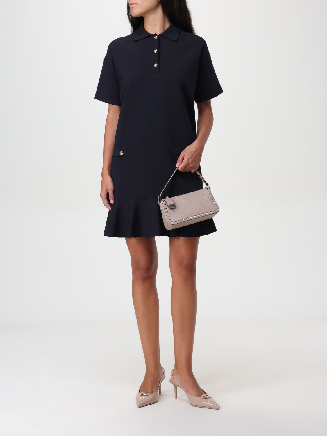 Giglio Borsa Rockstud Valentino Garavani In Pelle A Grana