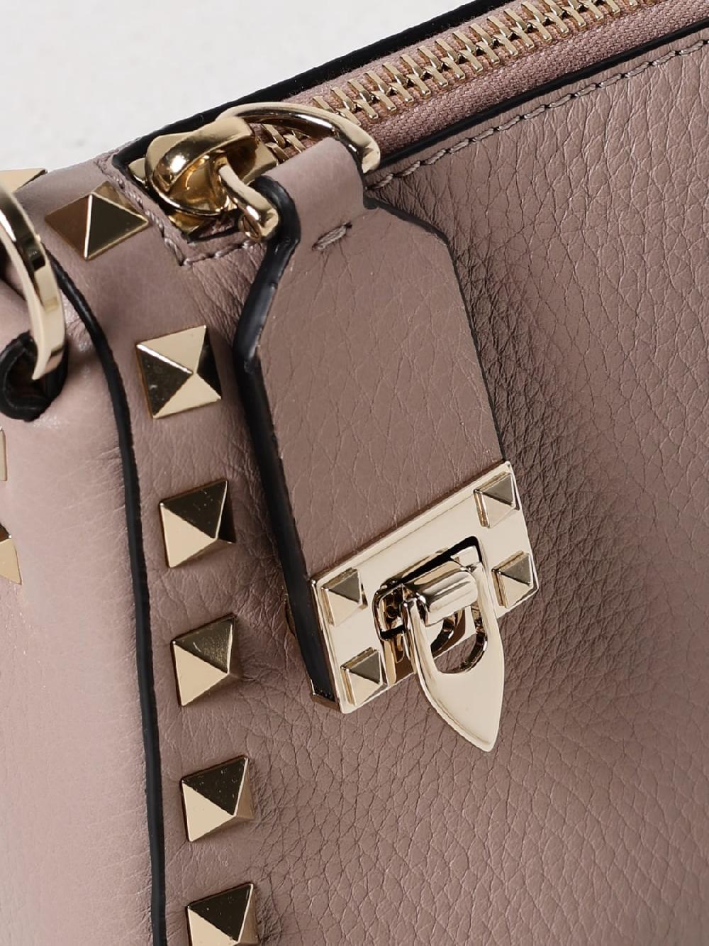 Giglio Borsa Rockstud Valentino Garavani In Pelle A Grana