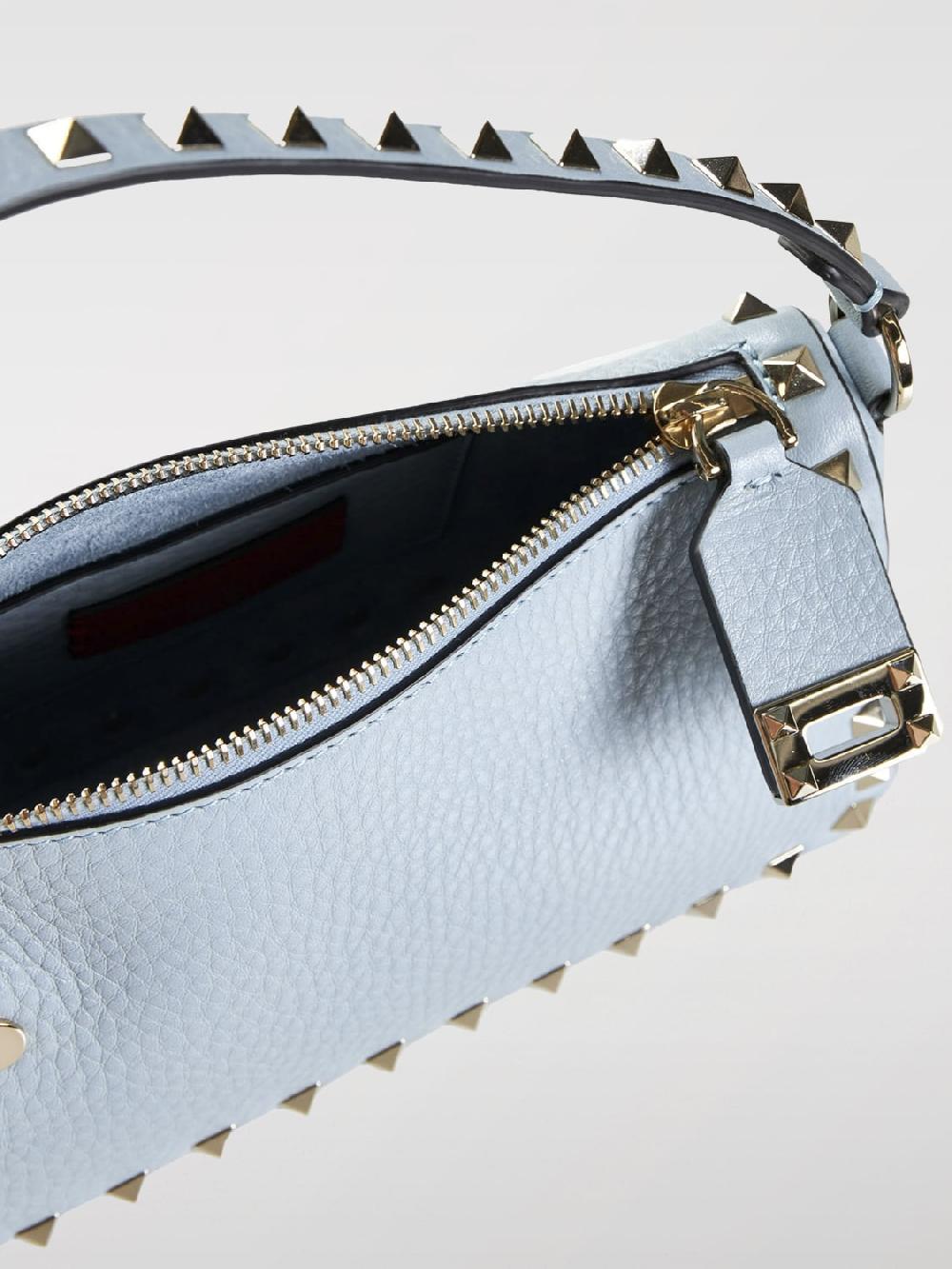 Giglio Borsa Rockstud Valentino Garavani In Pelle A Grana