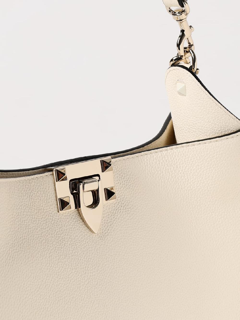 Giglio Borsa Rockstud Valentino Garavani In Pelle A Grana