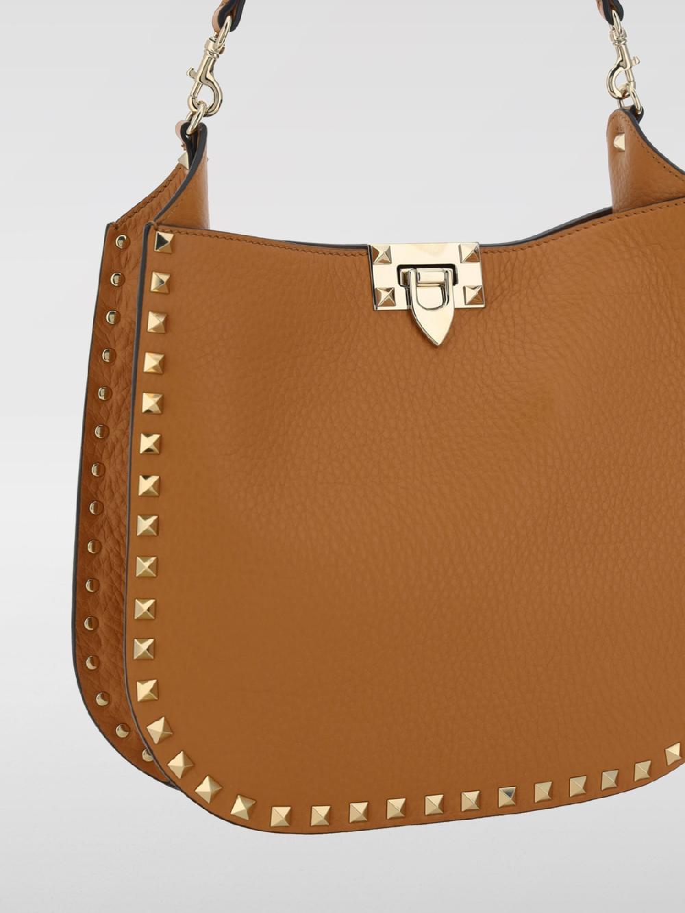 Giglio Borsa Rockstud Valentino Garavani In Pelle A Grana