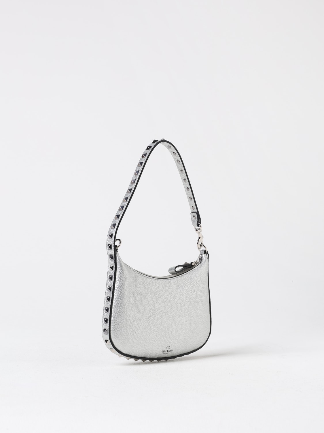 Giglio Borsa Rockstud Valentino Garavani In Pelle Laminata A Grana