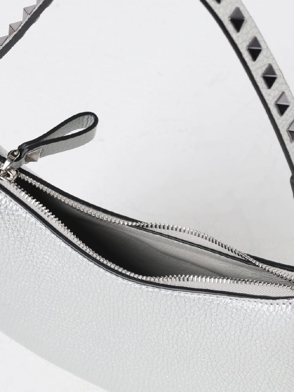 Giglio Borsa Rockstud Valentino Garavani In Pelle Laminata A Grana