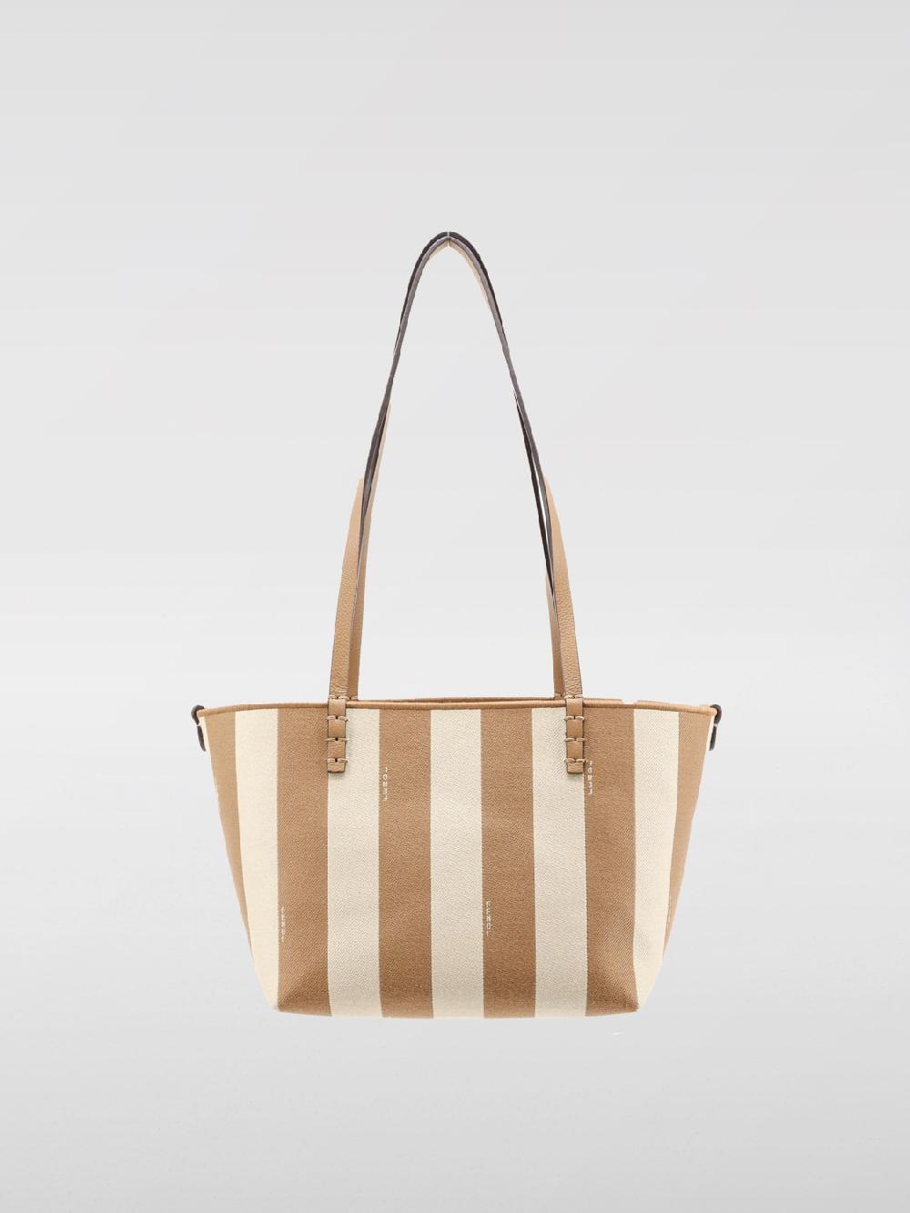 Giglio Borsa Roll Fendi in canvas a righe con logo jacquard