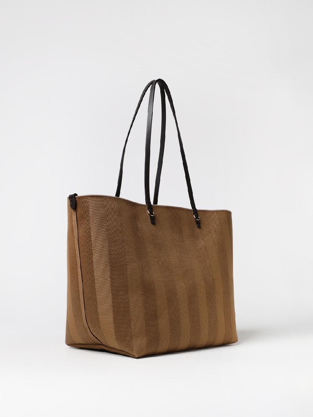 Giglio Borsa Roll Fendi Reversibile In Tessuto Jacquard E Pelle A Grana