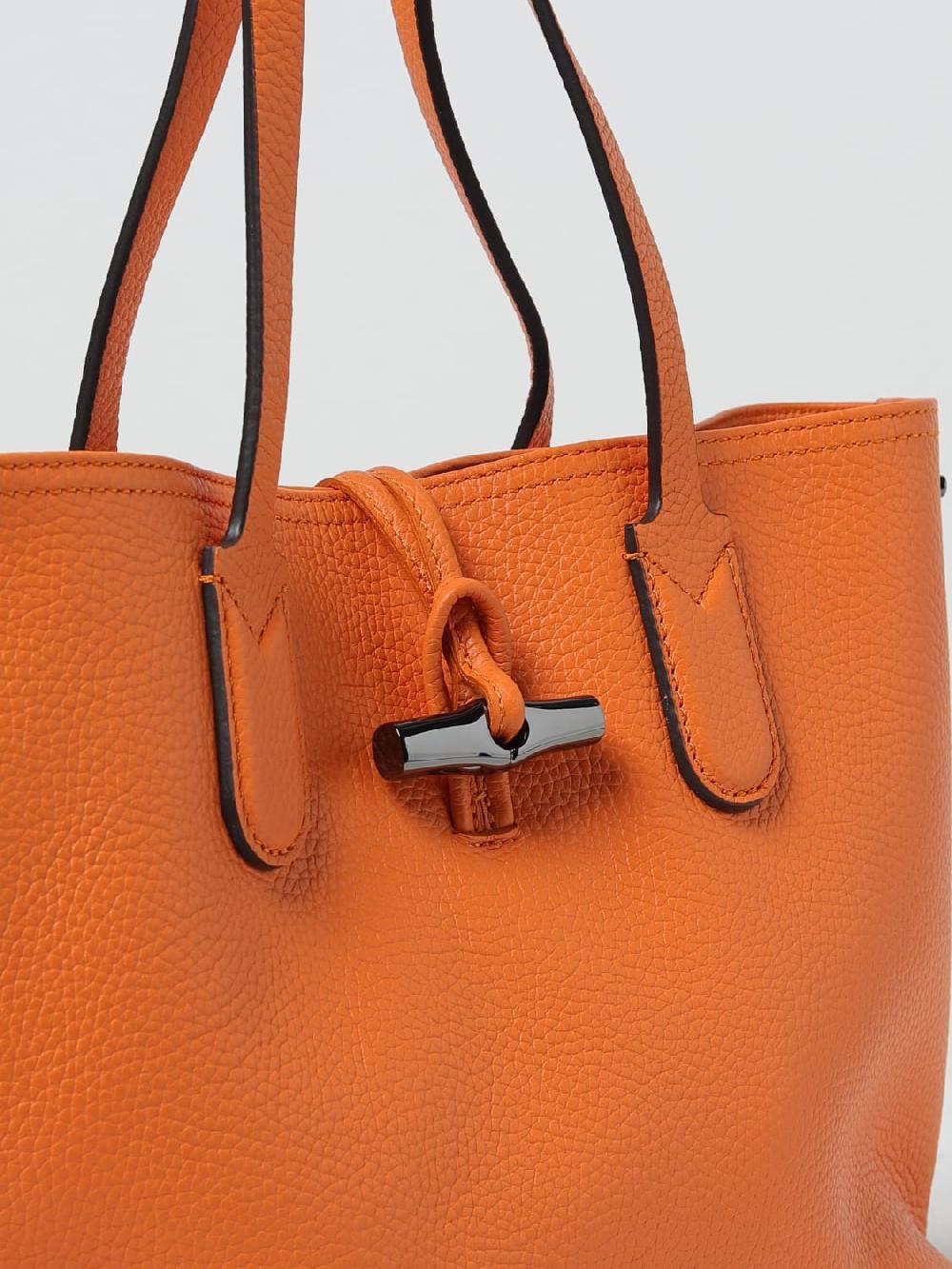 Giglio Borsa Roseau Essential Longchamp In Pelle A Grana Con Logo