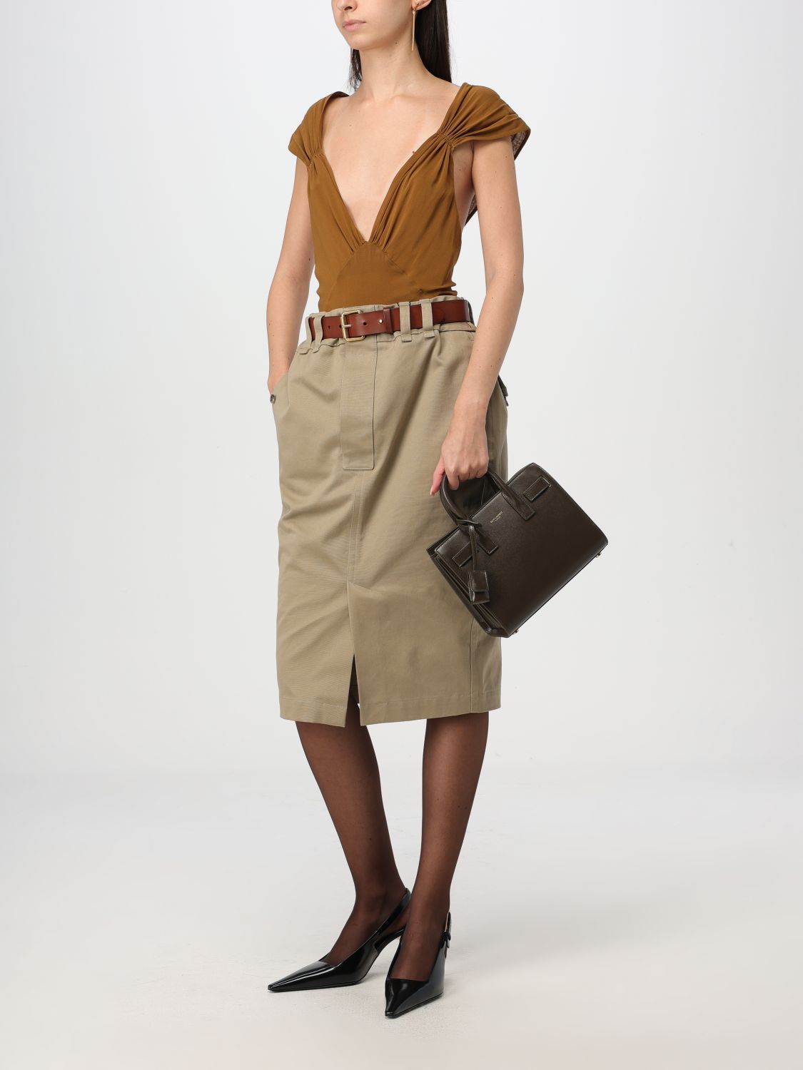 Giglio Borsa Sac De Jeur Saint Laurent In Pelle Palmellata
