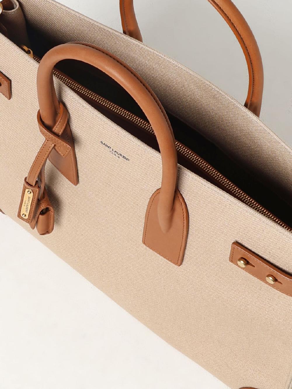 Giglio Borsa Sac De Jour Saint Laurent In Cotone E Pelle