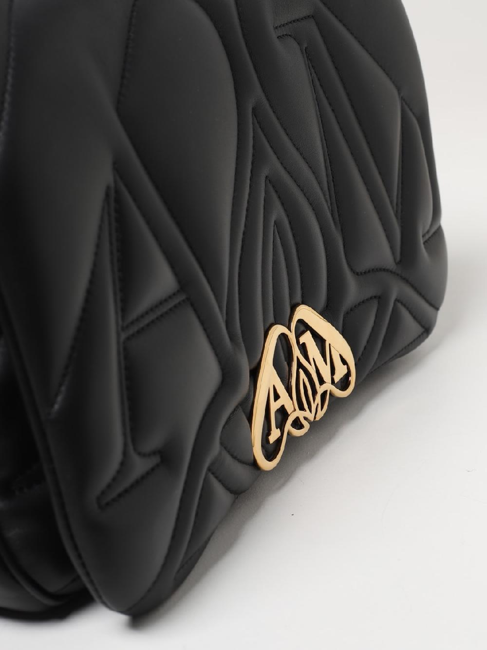 Giglio Borsa Seal Alexander McQueen In Pelle Con Logo Embossed