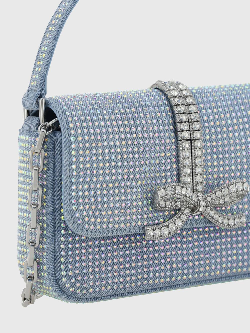 Giglio Borsa Self-Portrait In Denim Con Strass All Over