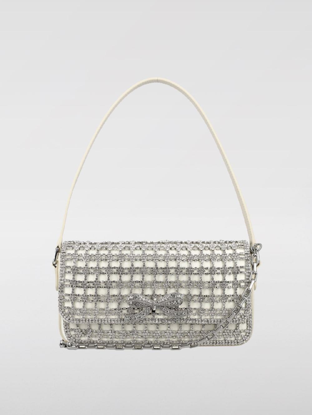 Giglio Borsa Self-Portrait in viscosa con strass all over
