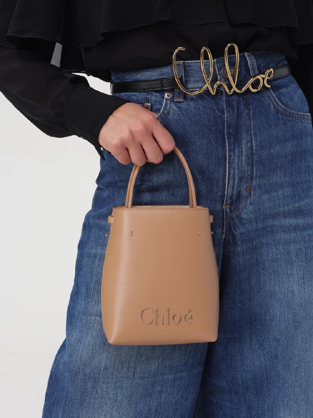 Giglio Borsa Sense Chloè In Pelle Con Logo Ricamato