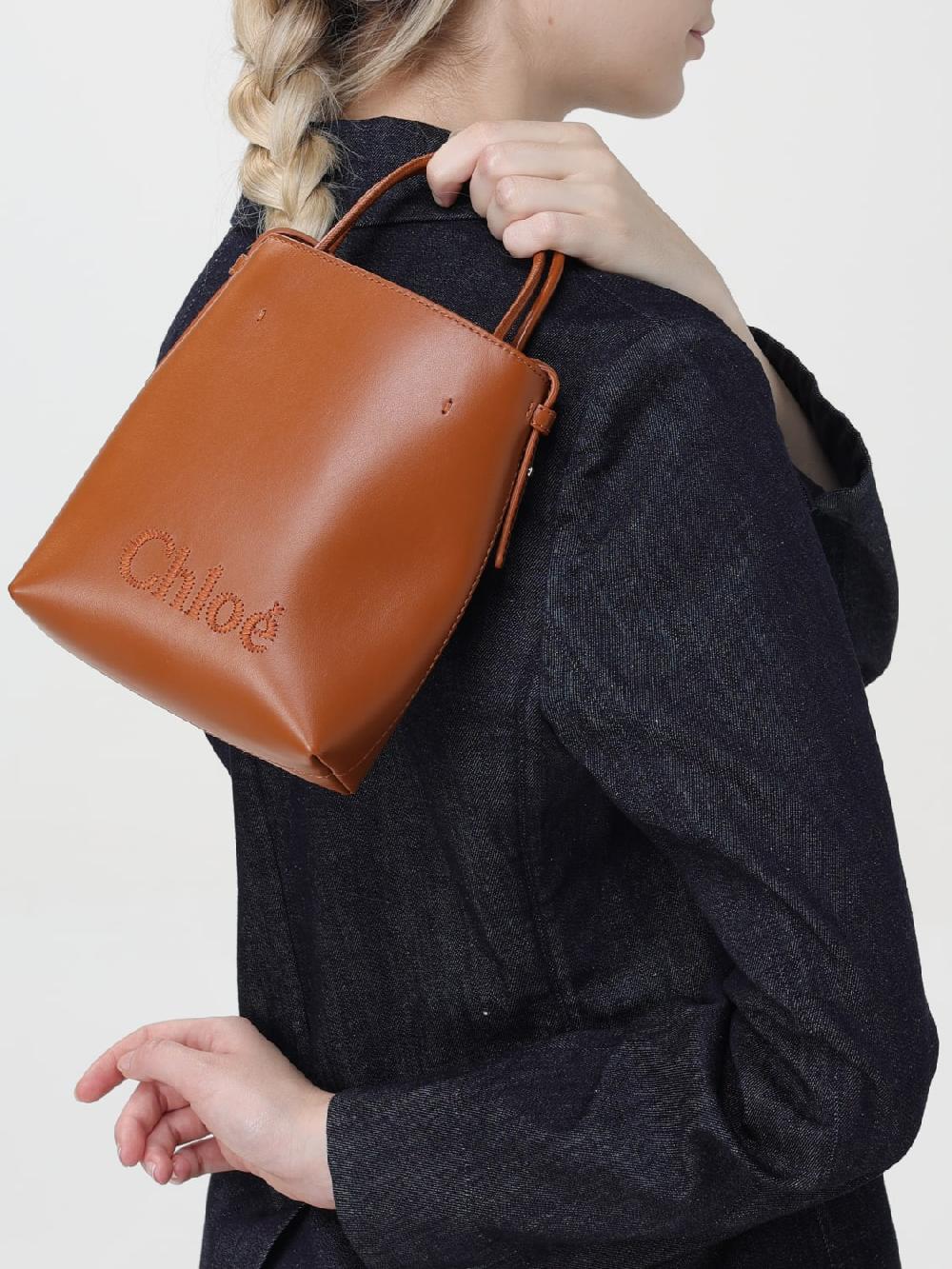 Giglio Borsa Sense Chloè In Pelle Con Logo Ricamato