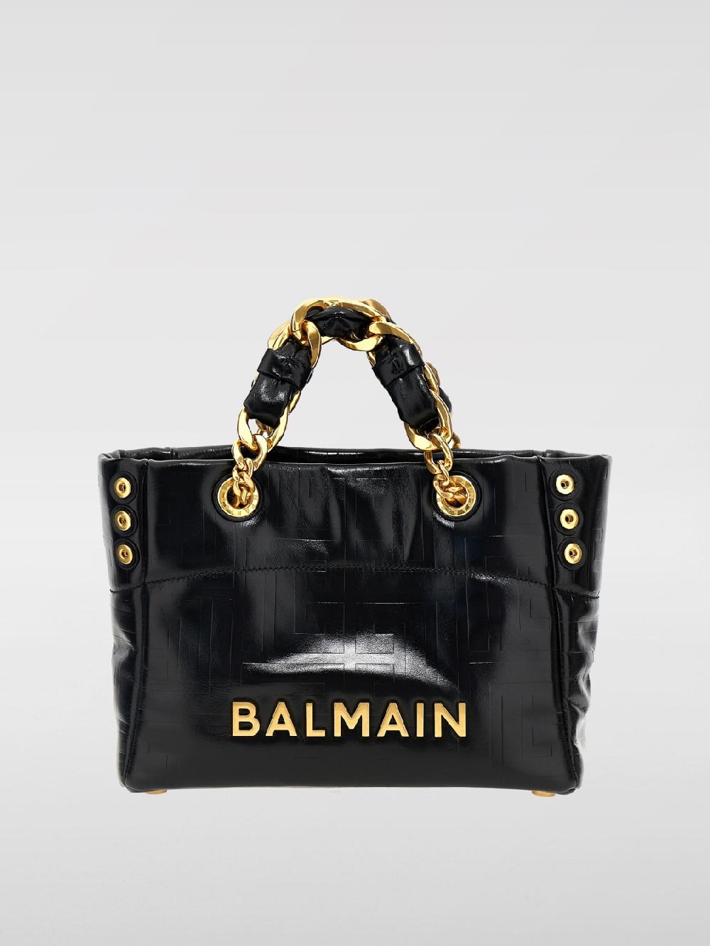 Giglio Borsa shopper 1945 Soft in pelle di vitello effetto crepato Balmain