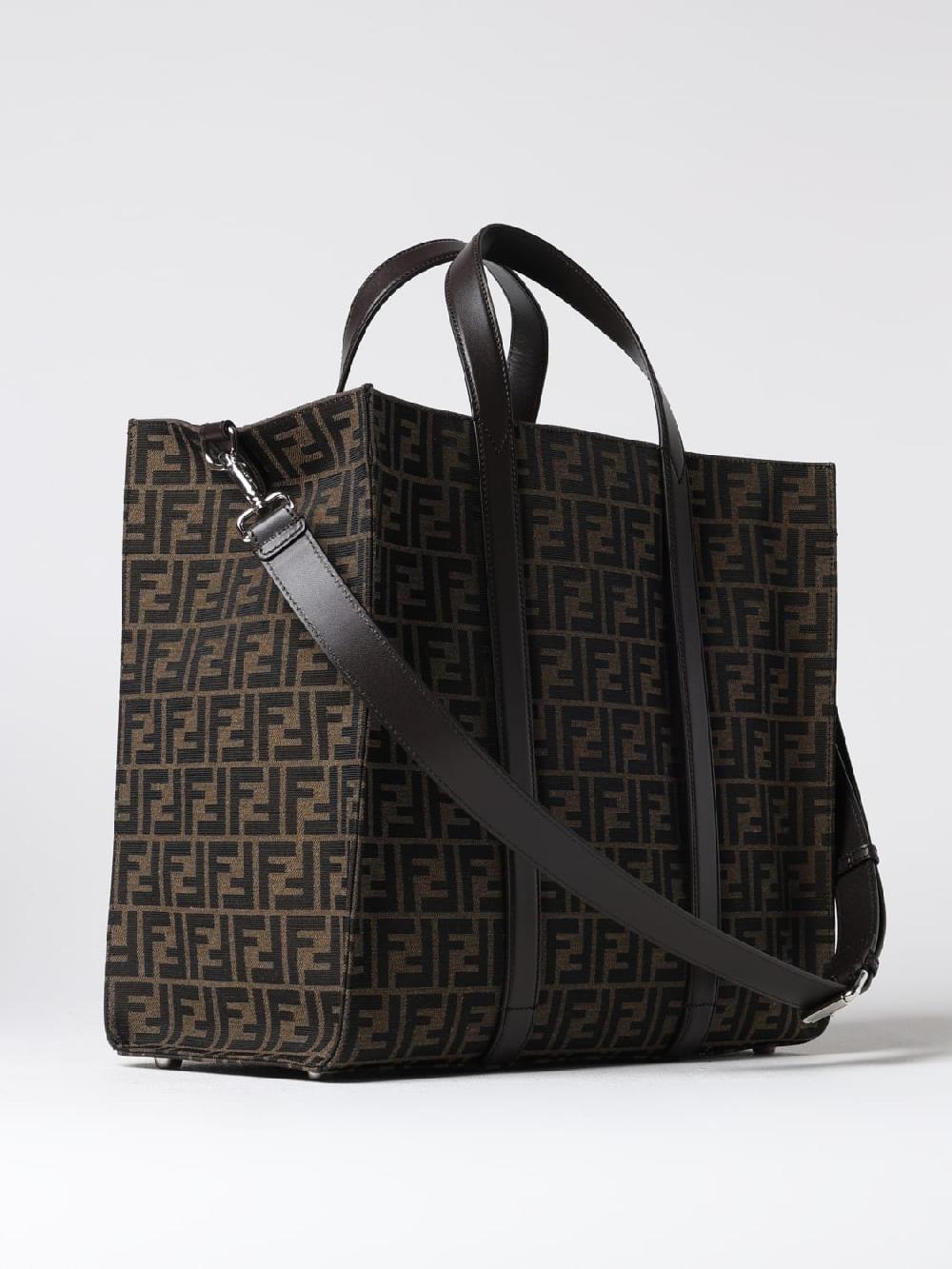 Giglio Borsa Shopper Fendi In Tessuto Con Monogram FF Jacquard