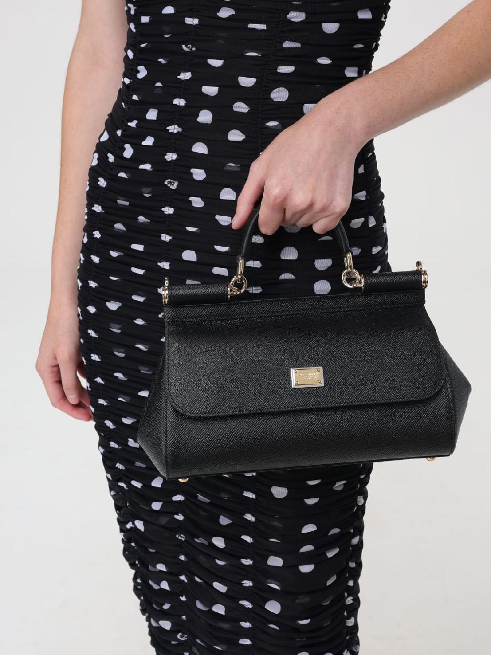 Giglio Borsa Sicily Baguette Dolce & Gabbana In Pelle A Micro Grana